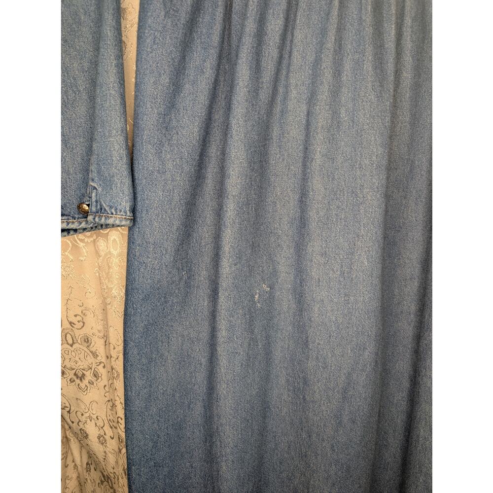 Vintage Positive Attitude Denim Dress 4 Petite Pintuck Modest 100% Cotton - Picture 5 of 7